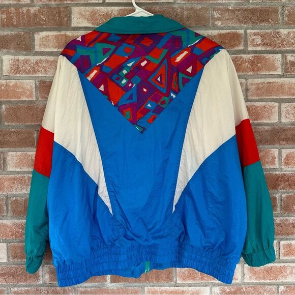 Vintage 80s Southern Classics Windbreaker Jacket Women’s Plus 18W Geometric - Picture 8 of 10